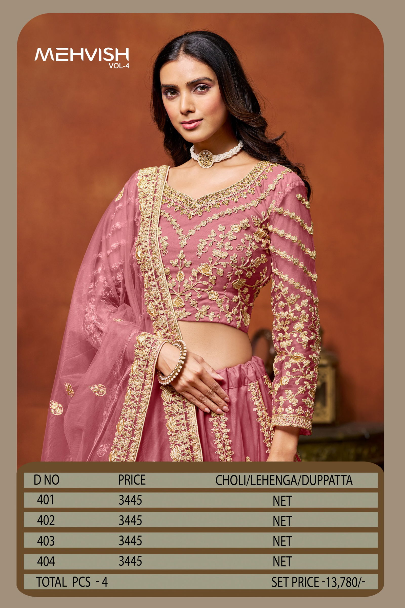 Mehvish Vol 4 Net Wedding Wear Lehenga Choli Exporters In India